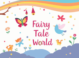 Joyful Fairy Tale World: Colorful Vector Elements for Children's Books