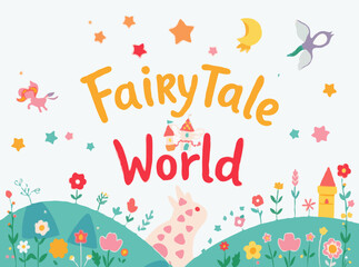Joyful Fairy Tale World: Colorful Vector Elements for Children's Books
