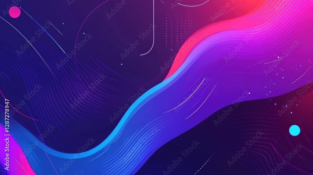 Aufkleber Colorful abstract design with flowing lines and gradients for creative projects and backgrounds. Generative AI