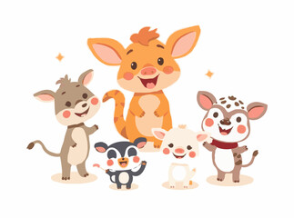 Cheerful Animal Characters for Children's Tales