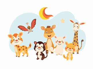 Fototapeta premium Cheerful Animal Characters for Children's Tales