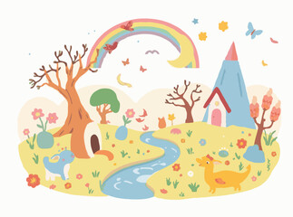 Obraz premium Whimsical Creatures and Magical Scenes