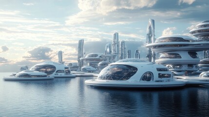 Futuristic Ocean Cityscape: A Vision of Tomorrow's Urban Living
