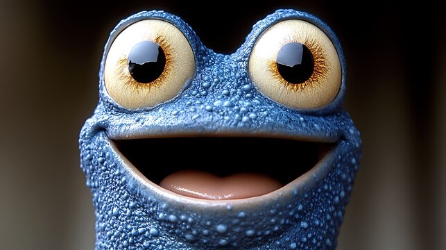 Cartoon Frog Face Close Up