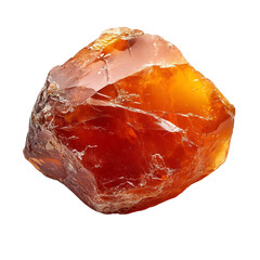 Large Orange Quartz Stone Isolated on Transparent Background