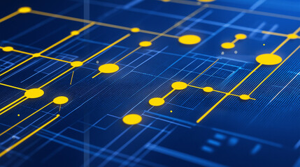 Abstract Technology Circuit Design , blue background
