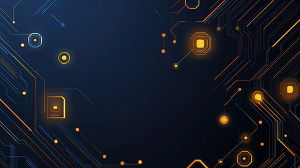 Fototapeta premium Abstract Circuit Design with Glowing Lines , blue background