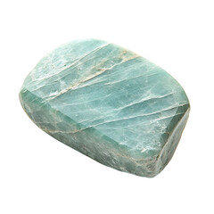 Fototapeta premium A Smooth Piece of Amazonite with Soft Blue Green Hue Isolated on Transparent Background