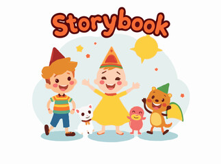 Joyful Storybook Characters in Vibrant Hues