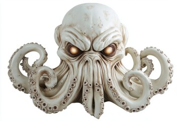 Obraz premium Glowing Eyed Octopus Head Wall Decor Sculpture