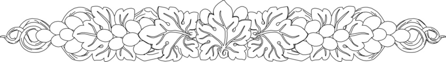 sketch vector silhouette illustration carving ornament decoration accessories floral background seamless abstract modern classic vintage