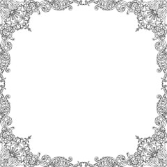 sketch vector silhouette illustration frame carving ornament decoration accessories floral background pattern seamless abstract modern classic vintage