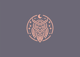 A mystical owl with glowing eyes, representing wisdom, mystery, and enchantment