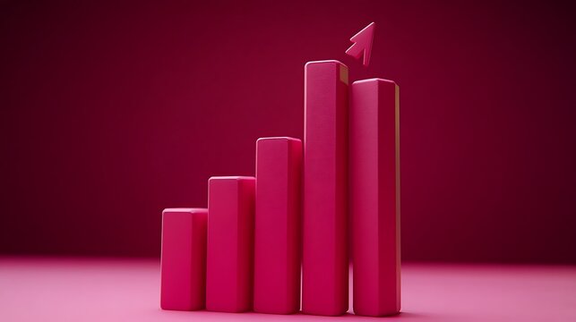 Growth Bar Graph on Pink - Powered by Adobe