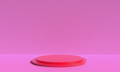 Red pink orange color podium circle round step stage product exhibition gift sale advertisement marketing mockup empty blank display award presentation beautiful banner fashion love marketing event