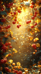 Autumn Berries In Glowing Sunlight