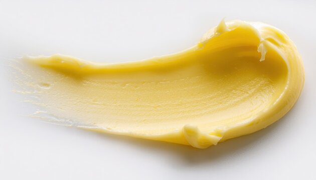 Creamy Yellow Butter Spread on White Surface