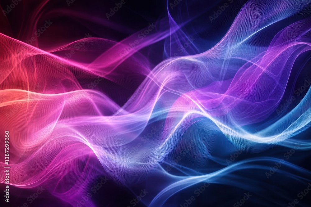 Aufkleber Vibrant waves of light in a spectrum of colors create a dynamic and abstract visual composition. Generative AI