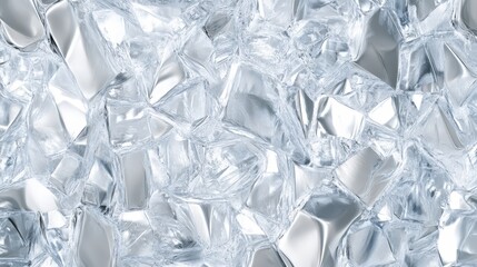 Ice Crystals: A close-up view reveals a shimmering cluster of translucent ice crystals.