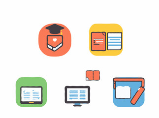 Educational Icons for E-Learning Platforms