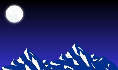 full moon over majestic mountain
