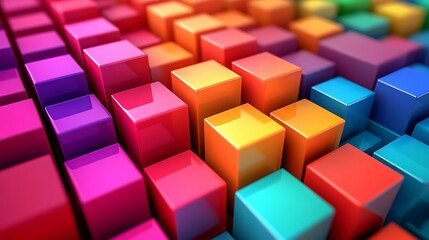 Obraz premium Colorful 3D Cubes Abstract Background