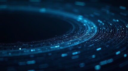 A blue circle with a lot of lines and dots