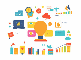 Colorful Educational Infographic Elements for E-Learning