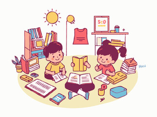 Engaging Vector Illustrations for Learning Materials