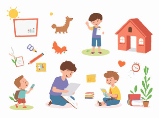 Engaging Vector Illustrations for Learning Materials