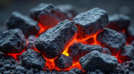 A pile of rocks with a fire burning in the middle