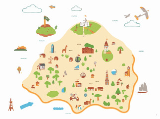 Illustrated Maps for Interactive Learning Modules