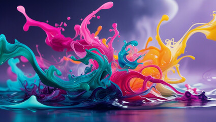 orange and blue liquid splash