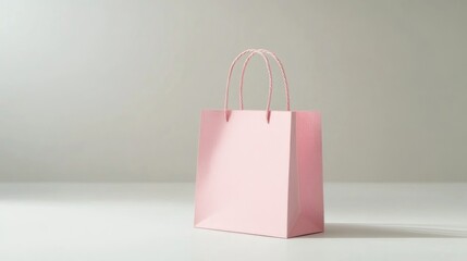 Pink Shopping Bag on White Surface