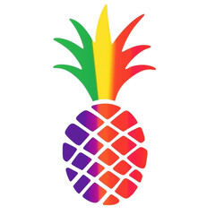 Colorful Pineapple with a Rainbow Gradient