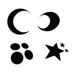 Retro Y2K star elements. Universal shapes for design, projects, posters, banners and business cards. Elements collection
