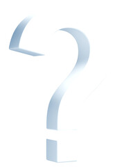 3D素材_クエスチョンマーク_白