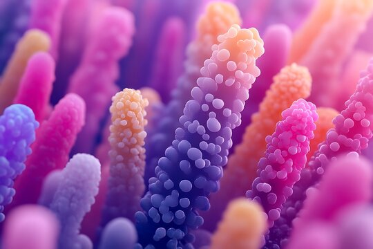 Colorful abstract micro-organisms