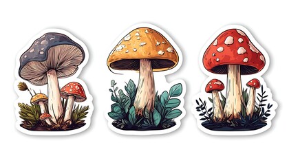 Forest Mushroom Stickers