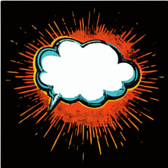 bold emphasis speech bubble, dramatic shape, strong outline, comic style, vector illustration, SVG format