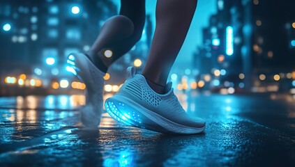 Night City Running: Luminous Shoes Illuminate Urban Adventures