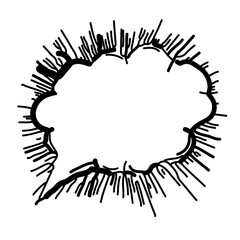 Classic comic speech bubble, retro style, jagged edges, hand-drawn vector, SVG file