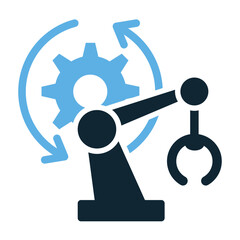 Robotic process icon vector, symbolizing automation, efficiency, and AI technology