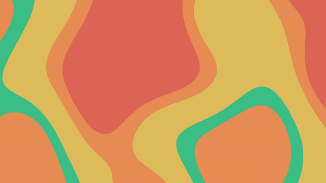 Abstract design featuring green, orange, and yellow shapes perfect for digital backgrounds, branding materials, and marketing collateral with a vibrant theme. animation
