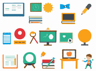 Educational Vector Icons for Classroom Presentations
