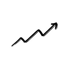 Handdrawn black arrow on transparent background