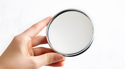 A beautiful hand mirror, clean white background, transparent isolate