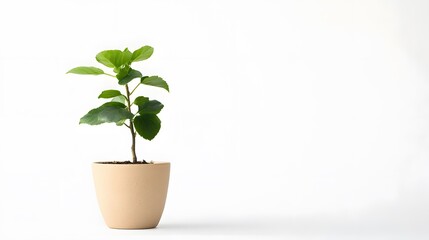 A small potted plant, clean white background, transparent isolate
