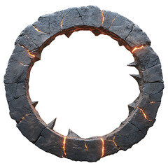 Glowing Cracked Stone Ring Frame