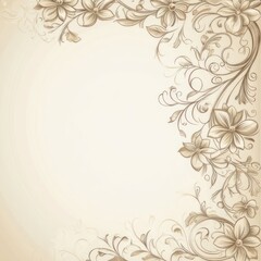 Obraz premium Elegant floral border on cream background